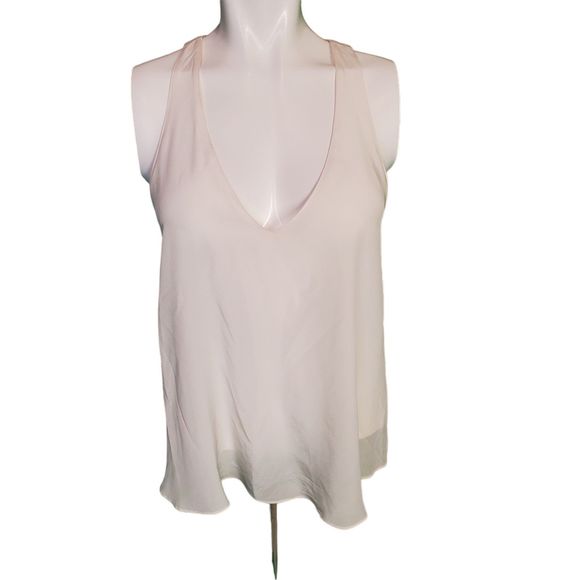 Rory Beca Ivory Silk Crepe V-neck Racerback Camisole sz M - Picture 1 of 6